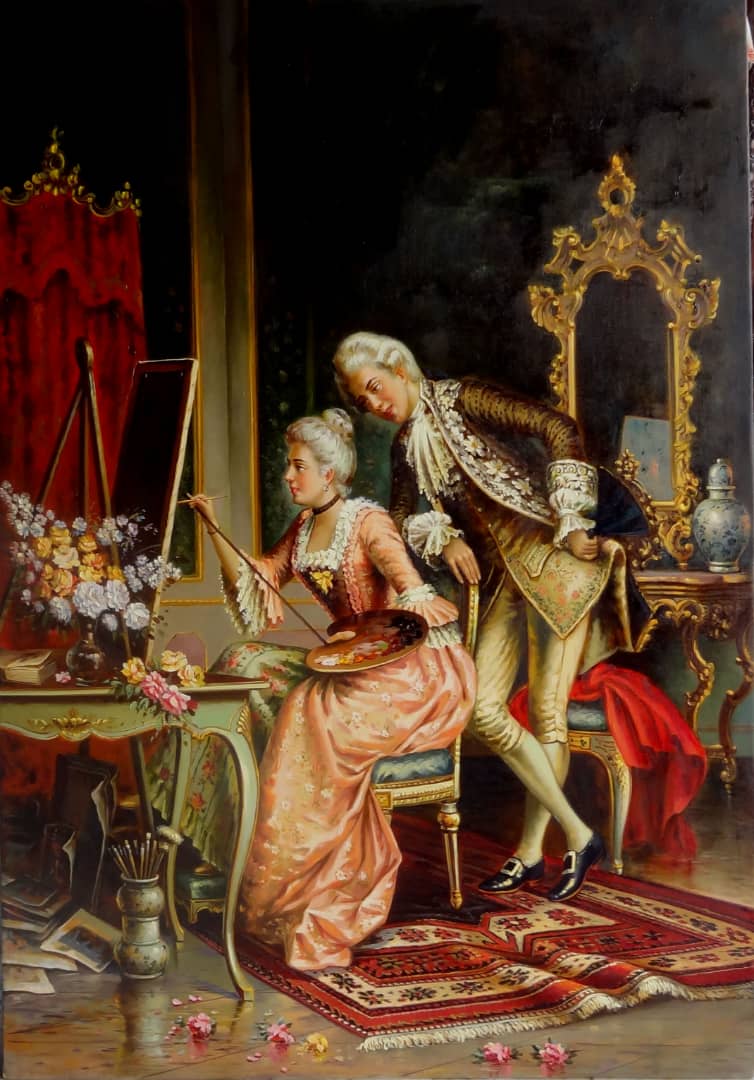 نقاشی رنگ و روغن کلاسیک (  خانم نقاش )